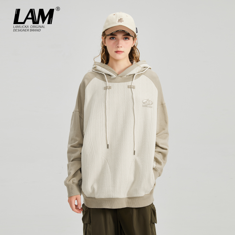 LAMLICKA无性别拼色撞色卫衣