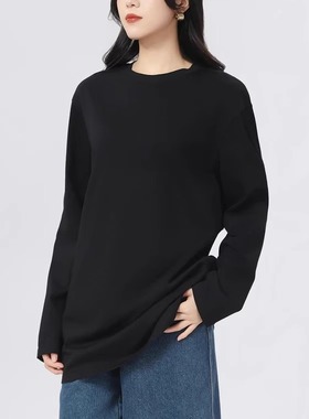 AMAS{专柜哥家}商场同款秋百搭圆领休闲纯棉套头长袖T恤女530189