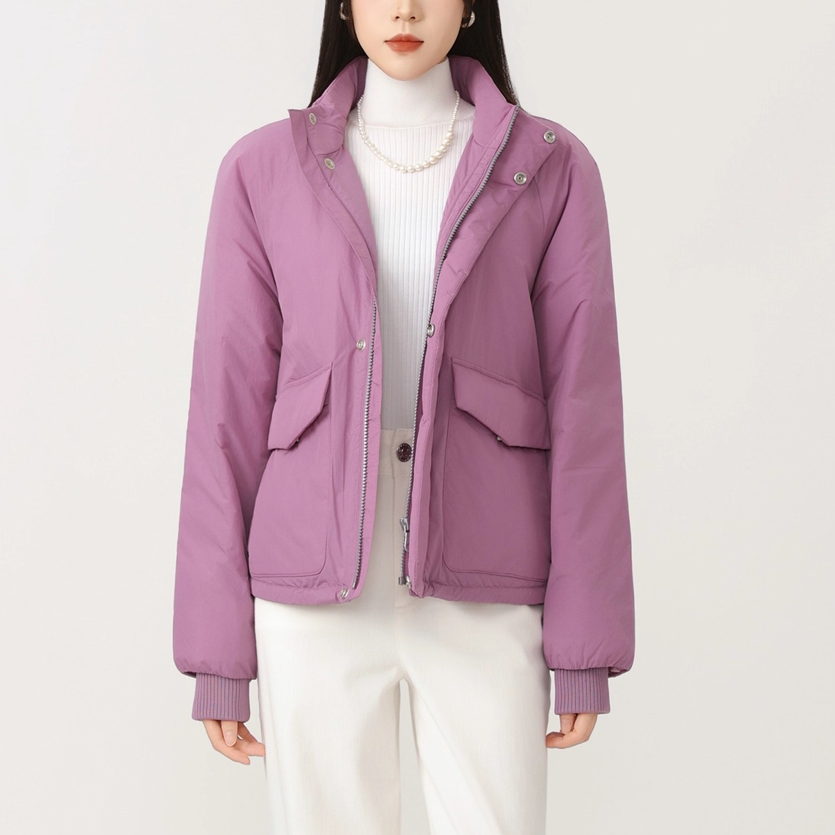 时尚休闲百搭新雪丽棉服外套女