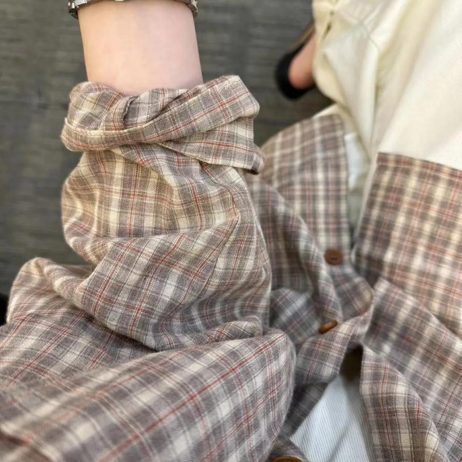 品牌剪标撤柜轻奢格子防晒衬衫女