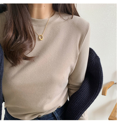 高档圆领德绒打底衫女内搭