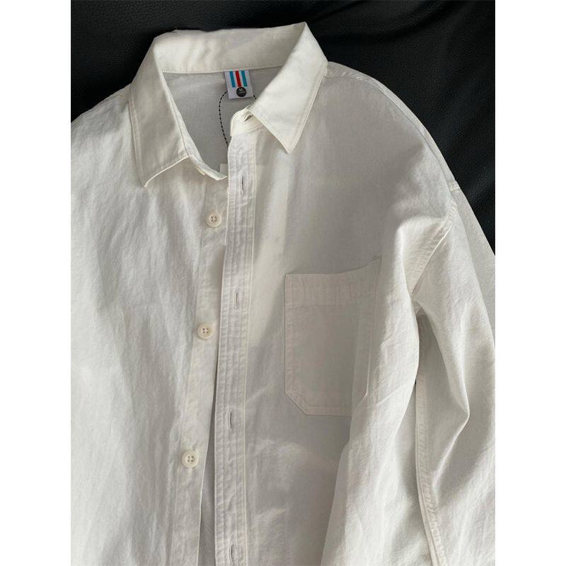 出口法国外贸原单高档长袖纯棉衬衫白色全棉衬衣宽松上衣男女同款,女装/女士精品,衬衫,淘宝优惠券,粉丝福利购,淘宝优惠卷