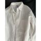 白色全棉衬衣宽松上衣男女同款 出口法国外贸原单高档长袖 纯棉衬衫