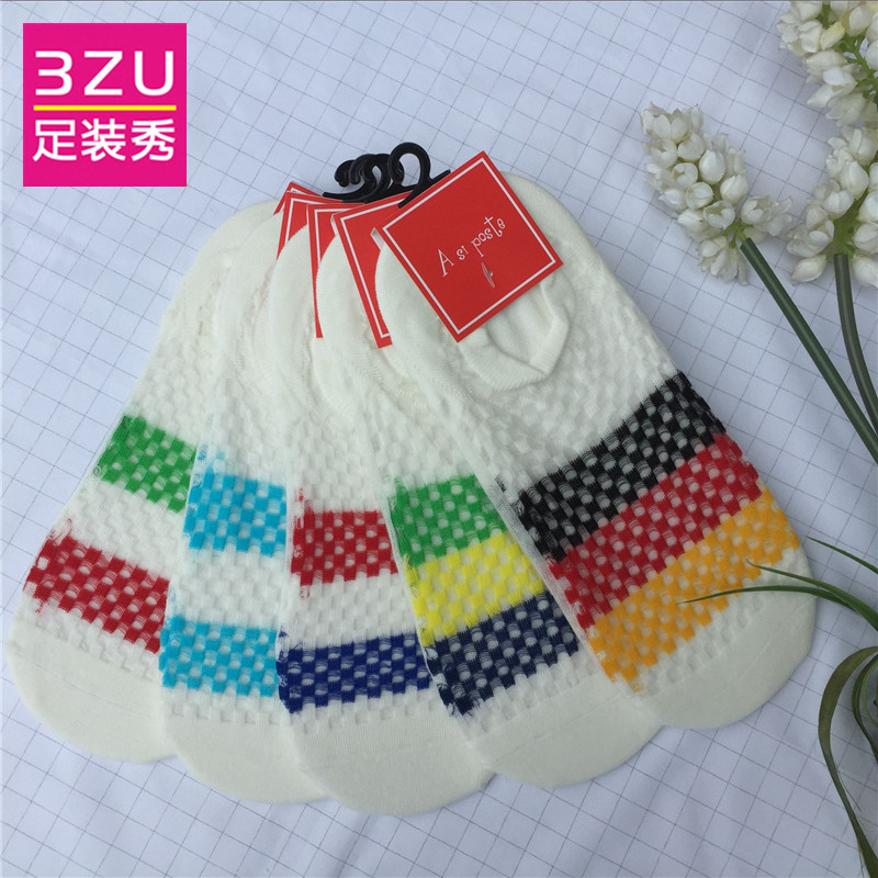 3ZU足装秀A si poste2018夏季新款网眼平纹隐形男士船袜A28S1312