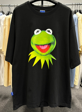 FROG KERMIT科米蛙芝麻街 美式卡通短袖夸张大头ins萌街头穿搭T恤