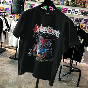 犹大圣徒Judas Priest重金属乐队t恤美国潮牌印花圆领欧美风短袖