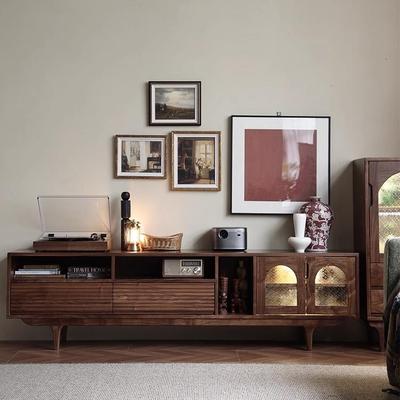 北美黑胡桃木美式复古电视柜