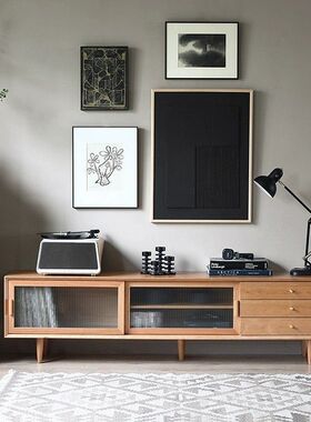 日式实木电视柜简约电视机民宿现代柜小户型客厅地柜北欧风储物柜
