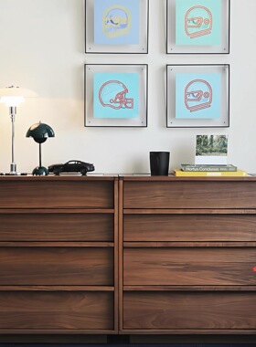 北美黑胡桃木实木斗柜卧室储物柜抽屉柜收纳柜客厅靠墙实木抽屉柜