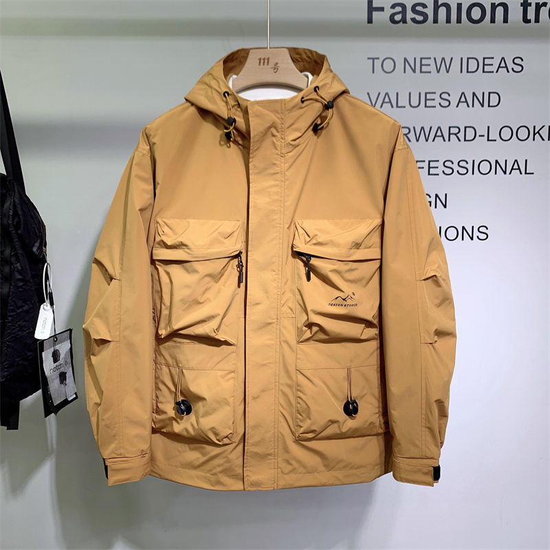 VIRRI CIAGA~春季工装冲锋衣夹克男百搭时尚帅气户外防风连帽外套