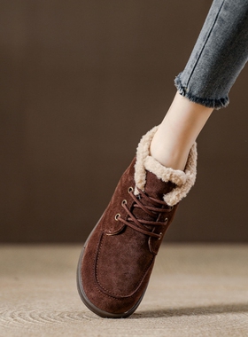 西班牙小众品牌ONGYSL显瘦显脚小时尚雪地靴女羊羔毛保暖休闲短靴