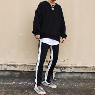 卫裤 SPNNX 杠条边休闲运动长裤 比伯同款 FOG欧美高街休闲拉链长裤