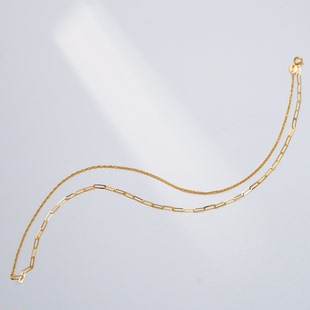 QL07271 18k金AB麻绳链项链女轻奢小众高颜值 店铺专属