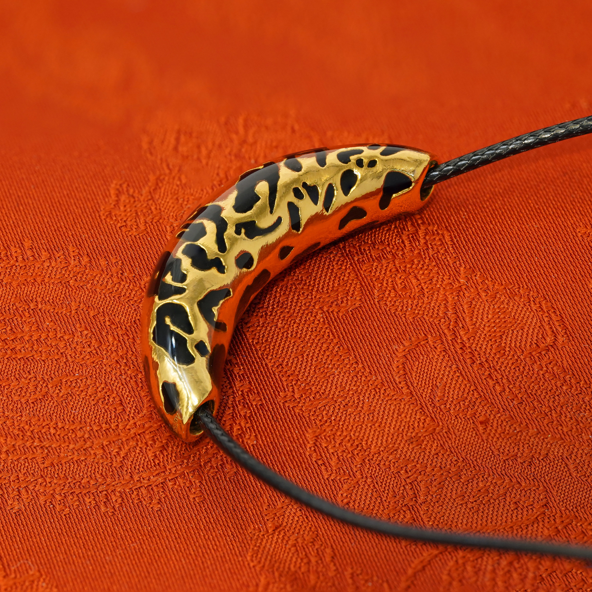 通体18K金豹纹弯管气质小众项链女款时尚百搭 (含链)【QL07480】