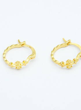 18k金克罗罗耳圈耳饰女款轻奢小众百搭（一对）【WT0444】不脱模