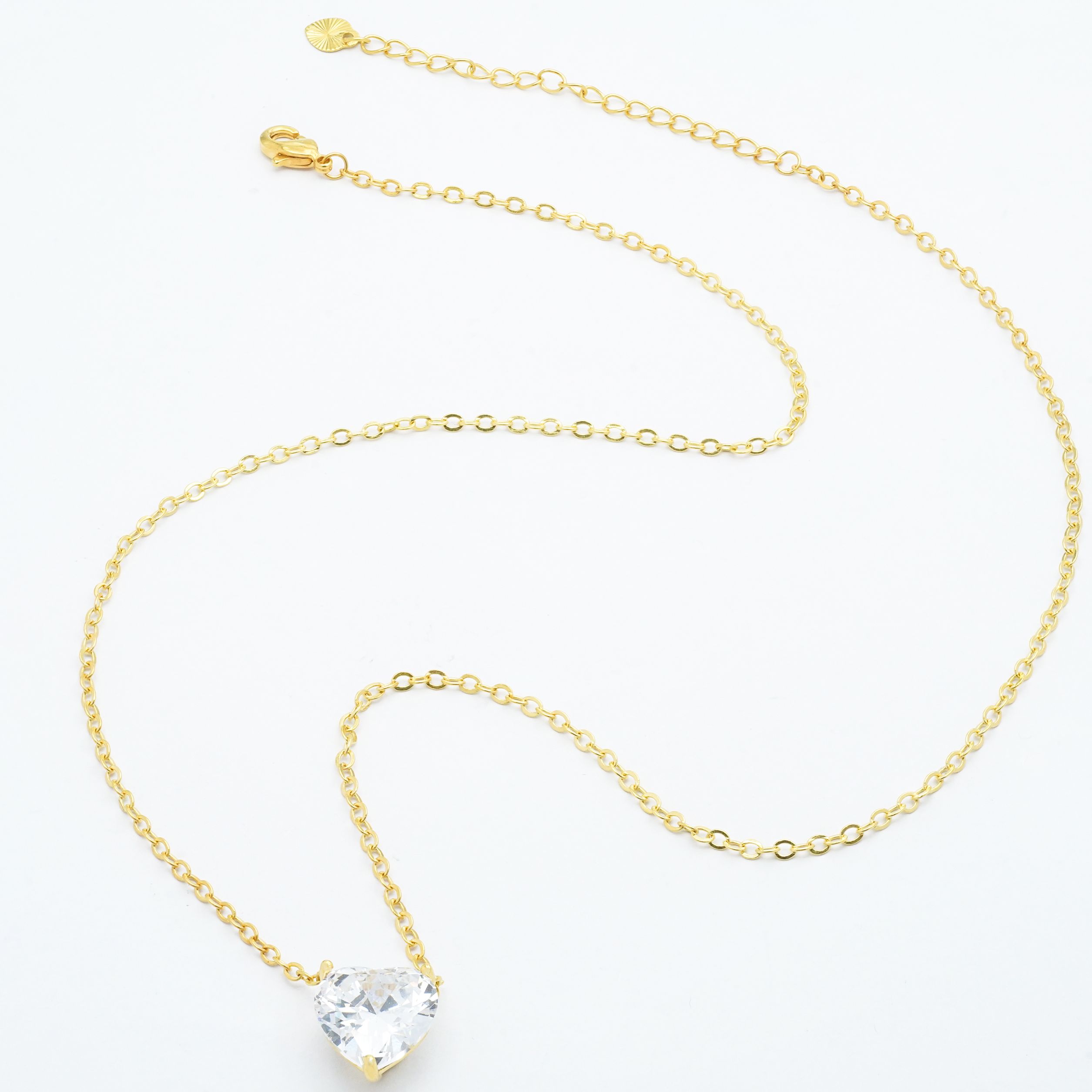 【店铺专属】18k金爱心钻O字套链项链轻奢小众女【WT0380】不脱模