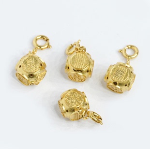 WT0221 18k金五条经文魔方提溜 不脱模 店铺专属