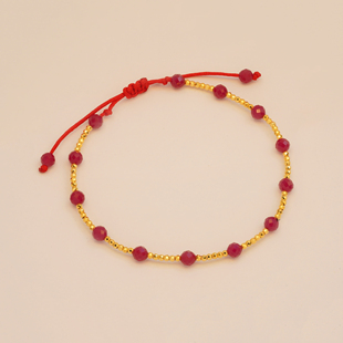 18k红刚玉满天星红绳手串 QL07338