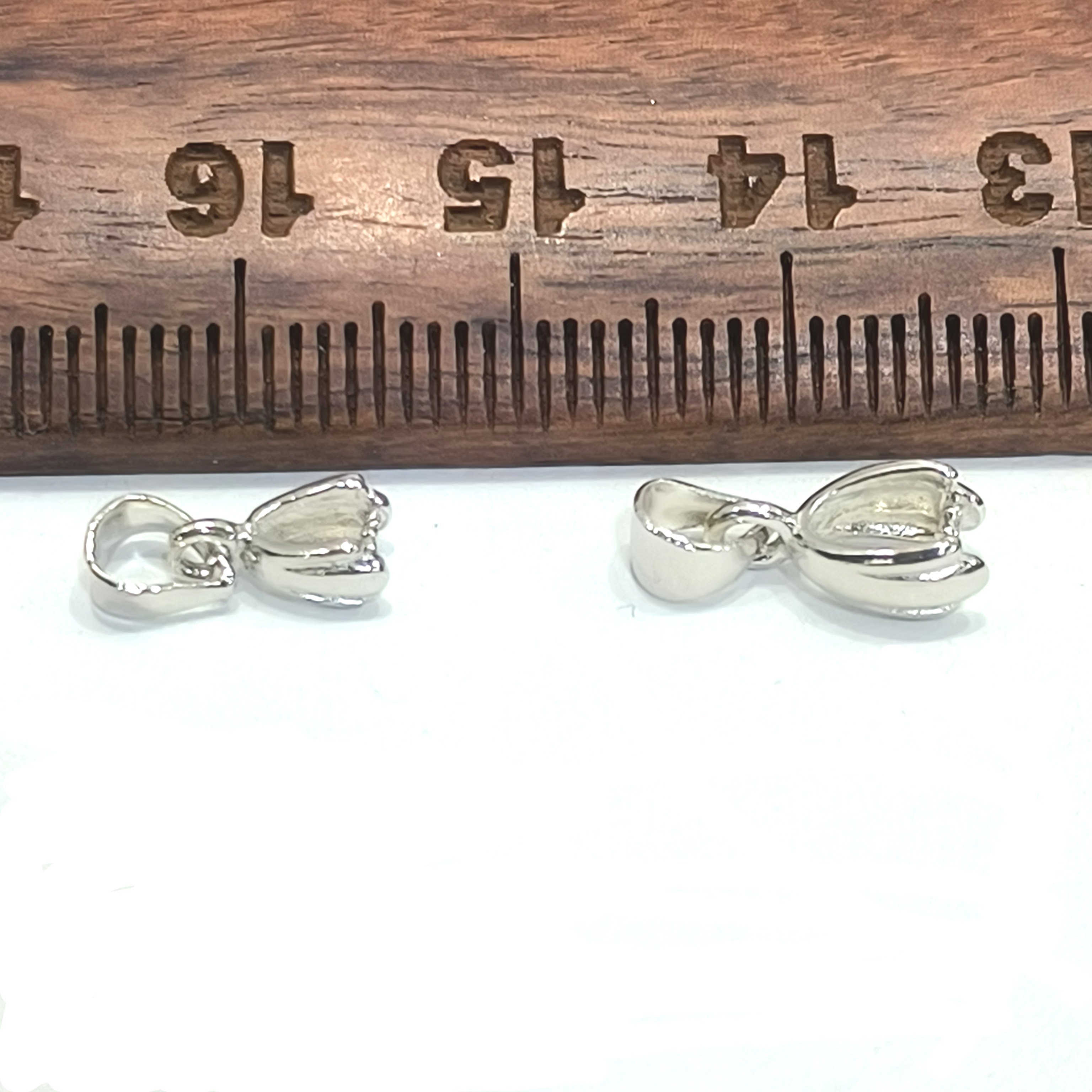 雅庄银饰 925银玉石水晶 吊坠扣配件花夹抓扣1个