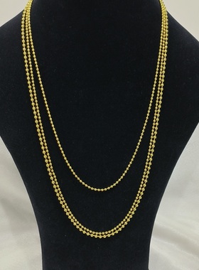 925纯银圆珠链18K金毛衣链包邮