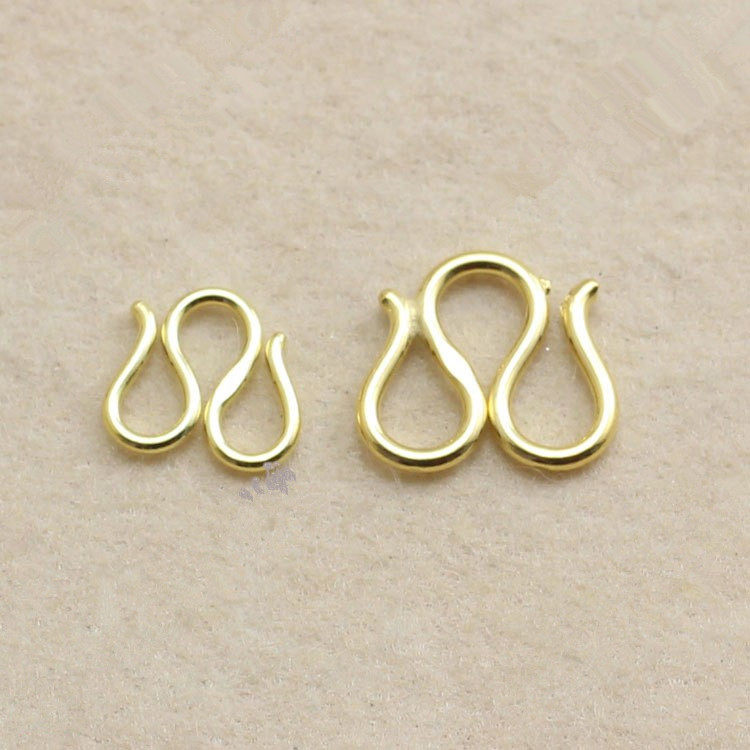 25纯银DIY配件镀24K黄金M扣