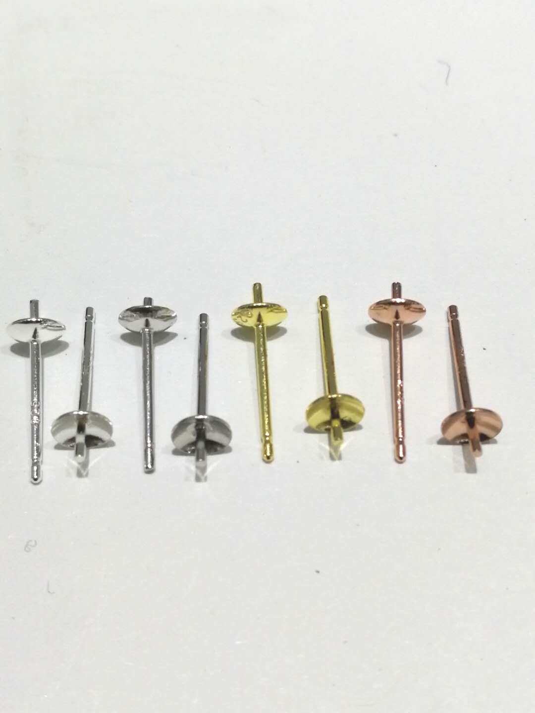 diy纯银镶嵌蜜蜡耳针珍珠