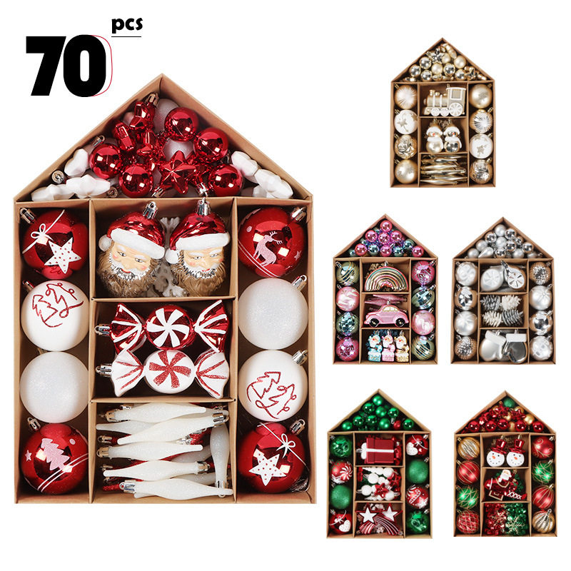 圣诞节装饰品圣诞球套餐挂件配饰圣诞树挂饰彩球吊球场景布置道具