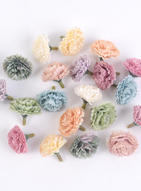 森女系小康乃馨花朵 3cm小花头 仿真花diy手工材料 发卡草帽装饰