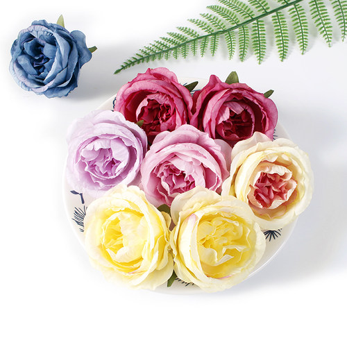 8cm仿真玫瑰花头diy头饰diy手工