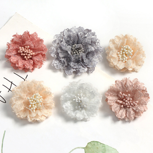韓版 飾婚禮布置 diy手工頭飾發(fā)飾胸花材料服飾帽子裝 蕾絲仿真紗花