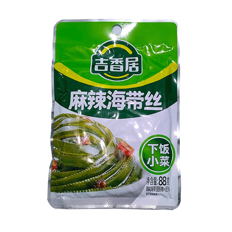 吉香居88g麻辣海带丝袋装下饭菜办公室休闲零食海带丝即食小包装