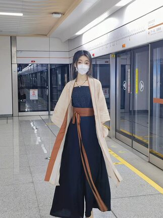 成人汉服女新中式改良日常穿搭通勤国风长衫宋裤清冷风禅意汉元素
