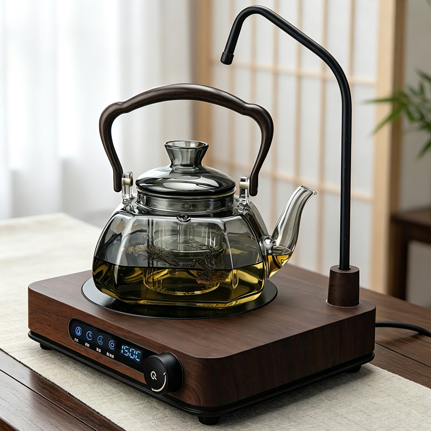 玻璃煮茶壶电陶炉自动上水套装