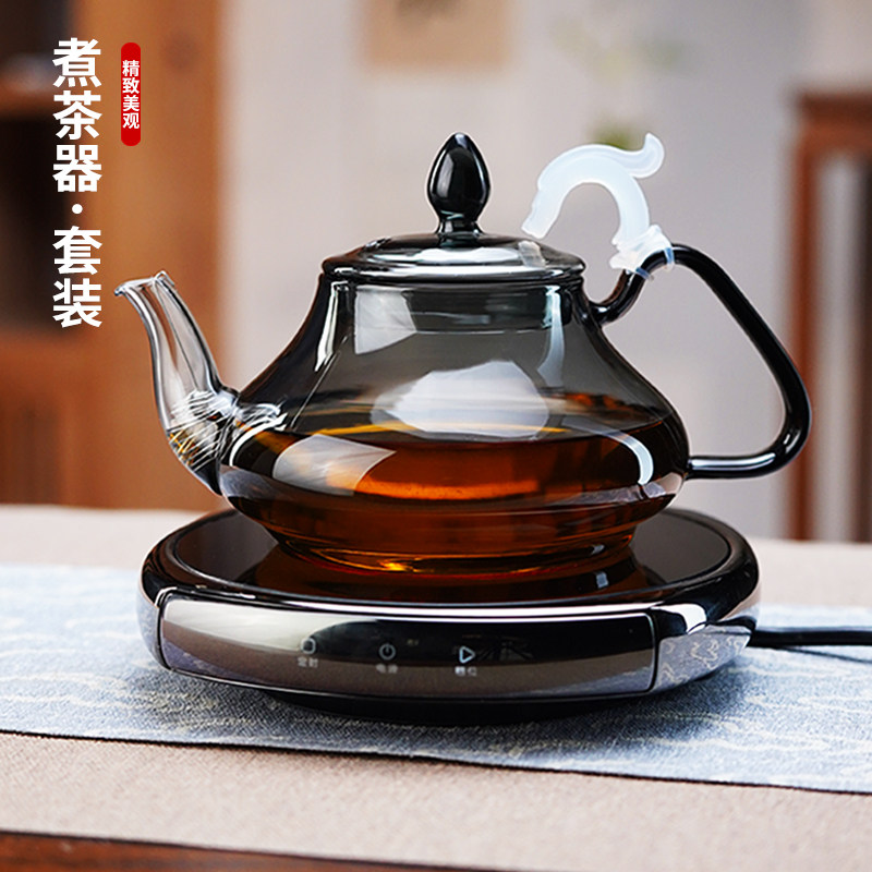 全玻璃茶壶耐高温玻璃煮茶壶套装电陶炉烧水壶家用泡茶壶蒸煮茶器,餐饮具,茶壶,淘宝优惠券,粉丝福利购,淘宝优惠卷