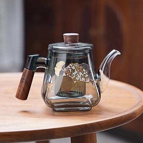 方底玻璃侧把茶壶泡茶家用耐高温单壶过滤泡茶神器办公室泡花茶壶