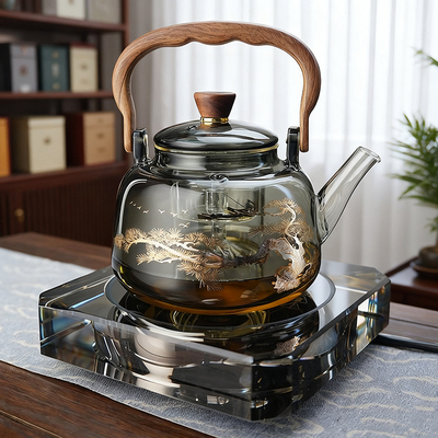 玻璃茶壶2025新款围炉煮茶家用提梁壶耐高温明火电陶炉烧水壶套装