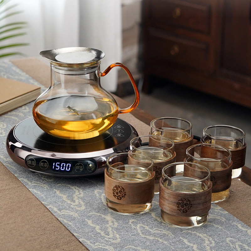 2026新款玻璃茶壶纯钛盖家用泡茶壶一体过虑茶水分离钛茶杯养生壶