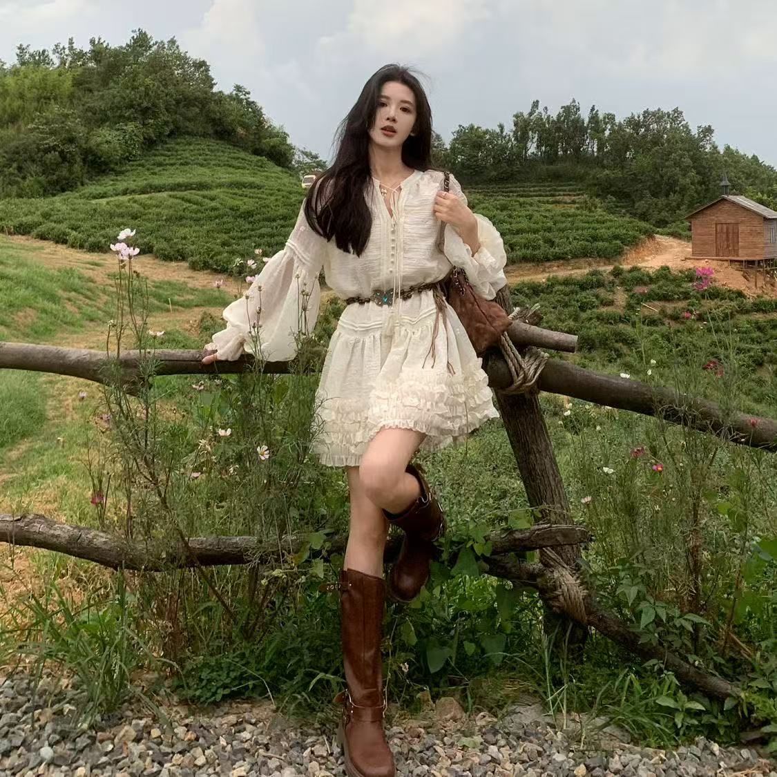 长袖连衣裙女氛围感穿搭气质秋装