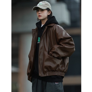 美拉德皮衣外套女酷飒风春秋冬巨好看爆款棕色美式复古高级感机车