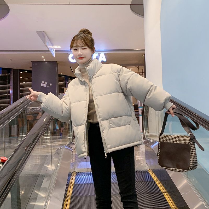 羽绒棉服女短款立领百搭宽松