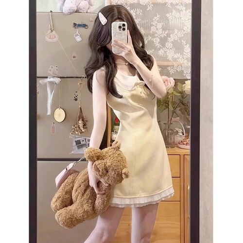 公主风A字裙轻奢短裙连衣裙