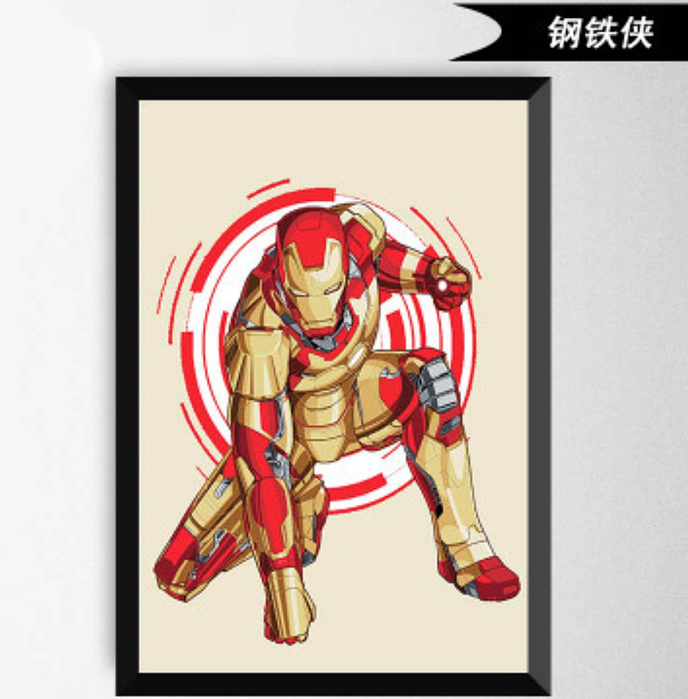 创意电影人物英雄钢铁侠diy数字油画客厅装饰挂画数码画朋友礼物
