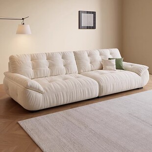雪尼尔云朵沙发现代简约客厅大小户型直排奶油风复古轻奢布艺沙发