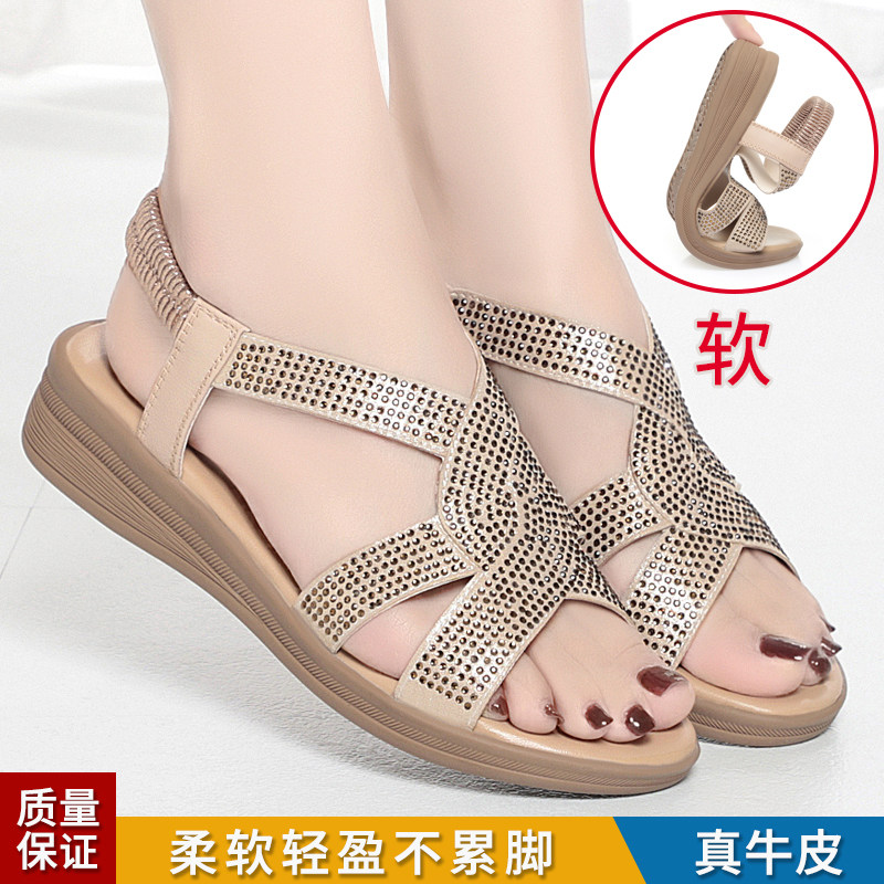 真皮复古外穿凉鞋女夏仙女风凉鞋