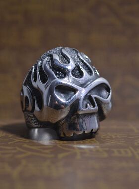 火焰骷髅头主持人戒指2020新品