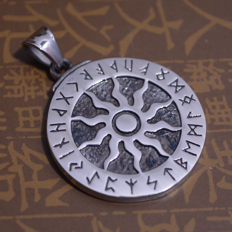 钛钢卢恩文字霸气风挂件饰品吊坠