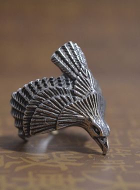 雄鹰夜店酒吧钛钢戒指男女同款