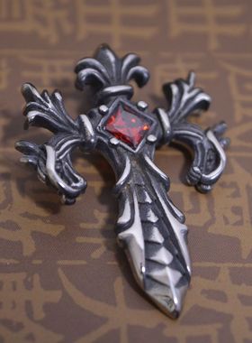 钛钢饰品男士十字架霸气风吊坠