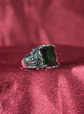 钛钢戒指大气婚纱配饰人工宝石