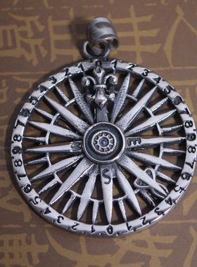 diy钛钢饰品欧美数字罗盘童军花